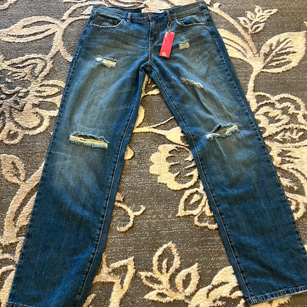 Blue ripped jeans